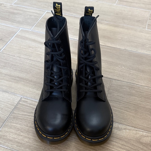 Dr. Martens 1460 Black Leather Combat Boots - Picture 1 of 5